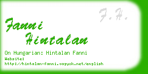 fanni hintalan business card